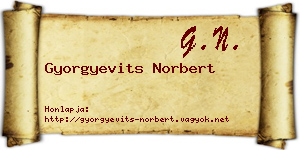 Gyorgyevits Norbert névjegykártya